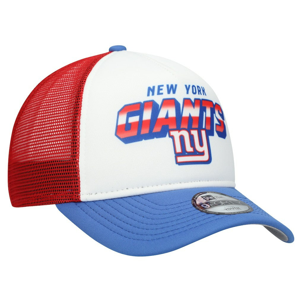 New York Giants New Era Youth Streak 9FORTY A-Frame Adjustable Hat White/Royal