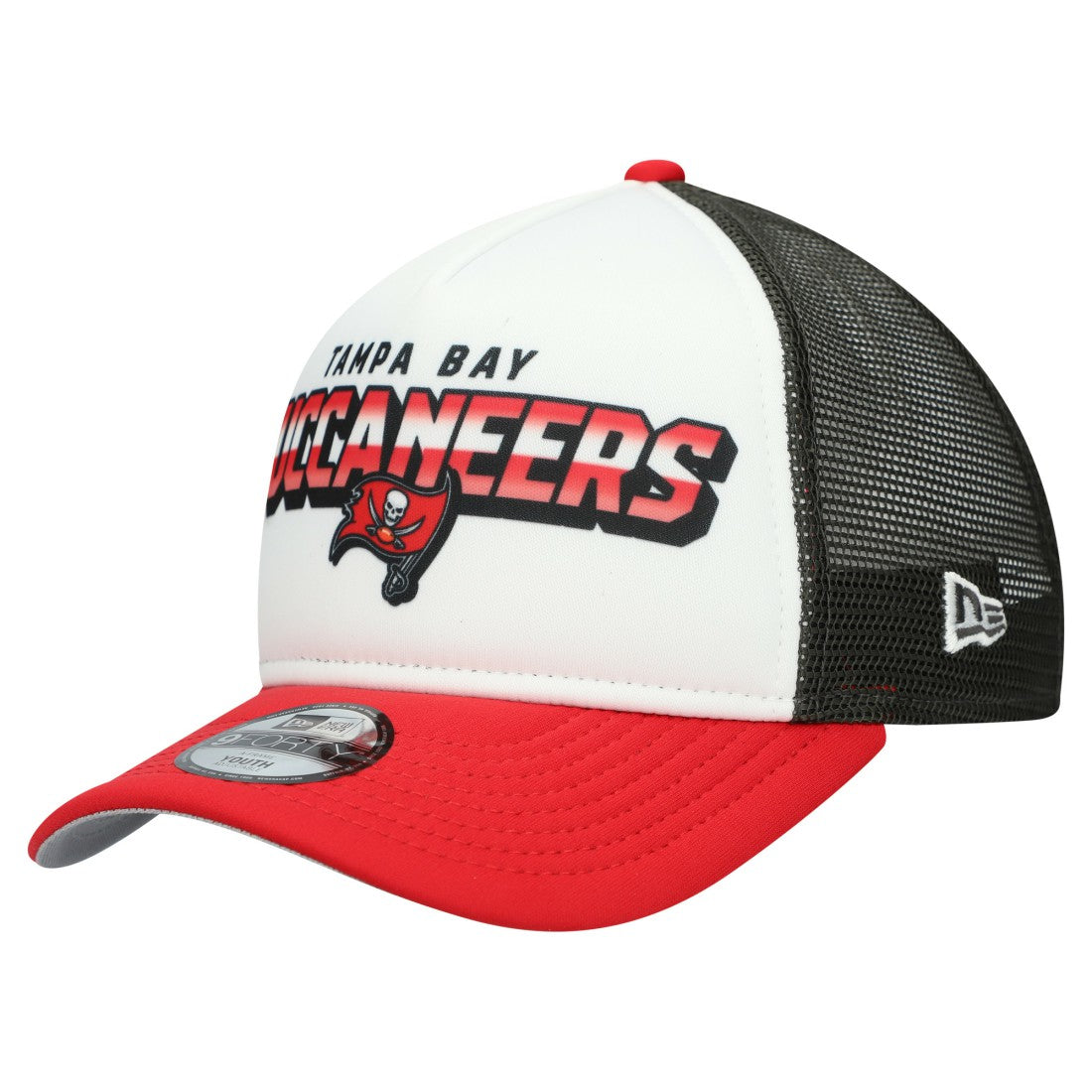 Tampa Bay Buccaneers New Era Youth Streak 9FORTY A-Frame Adjustable Hat White/Red