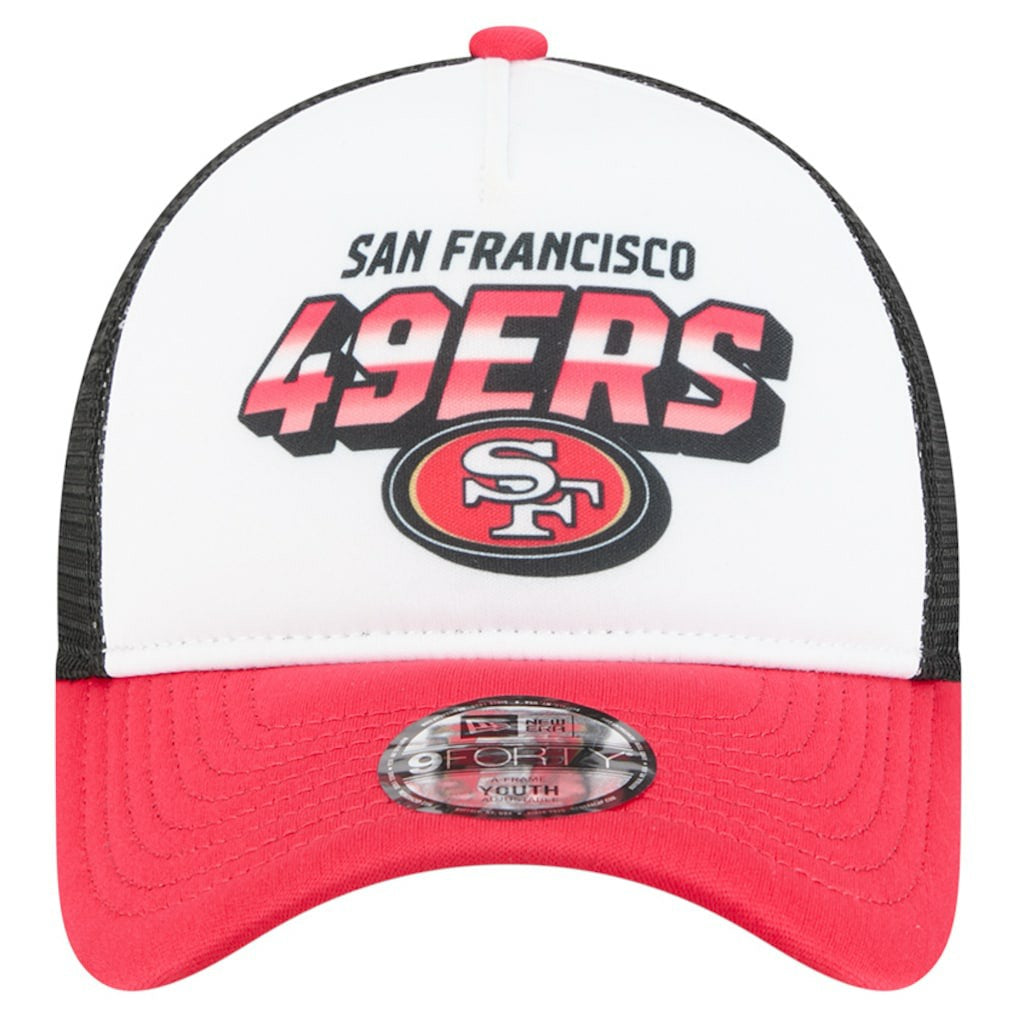 San Francisco 49ers New Era Youth Streak 9FORTY A-Frame Adjustable Hat White/Scarlet