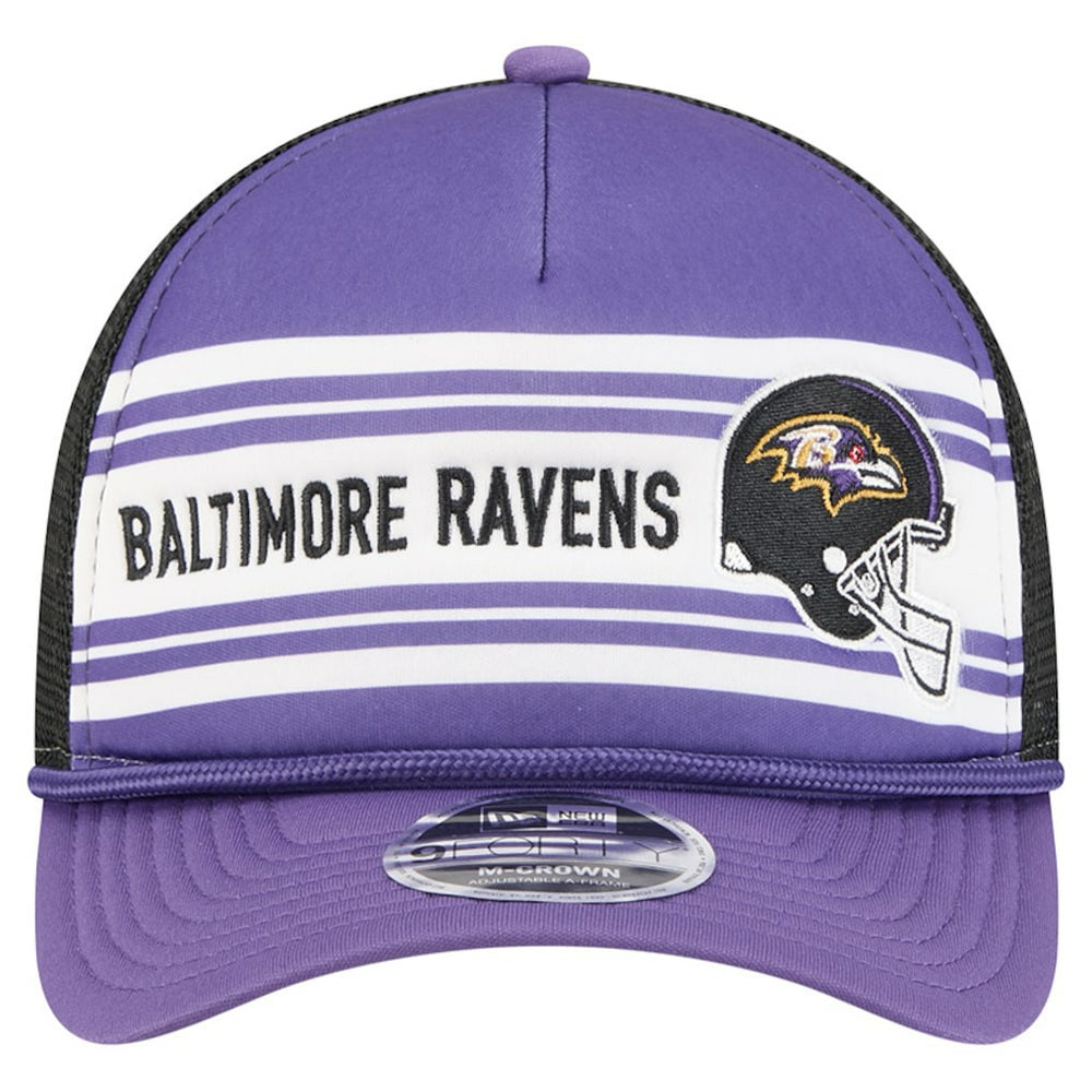 Baltimore Ravens New Era Linear A-Frame 9FORTY Adjustable Hat Purple