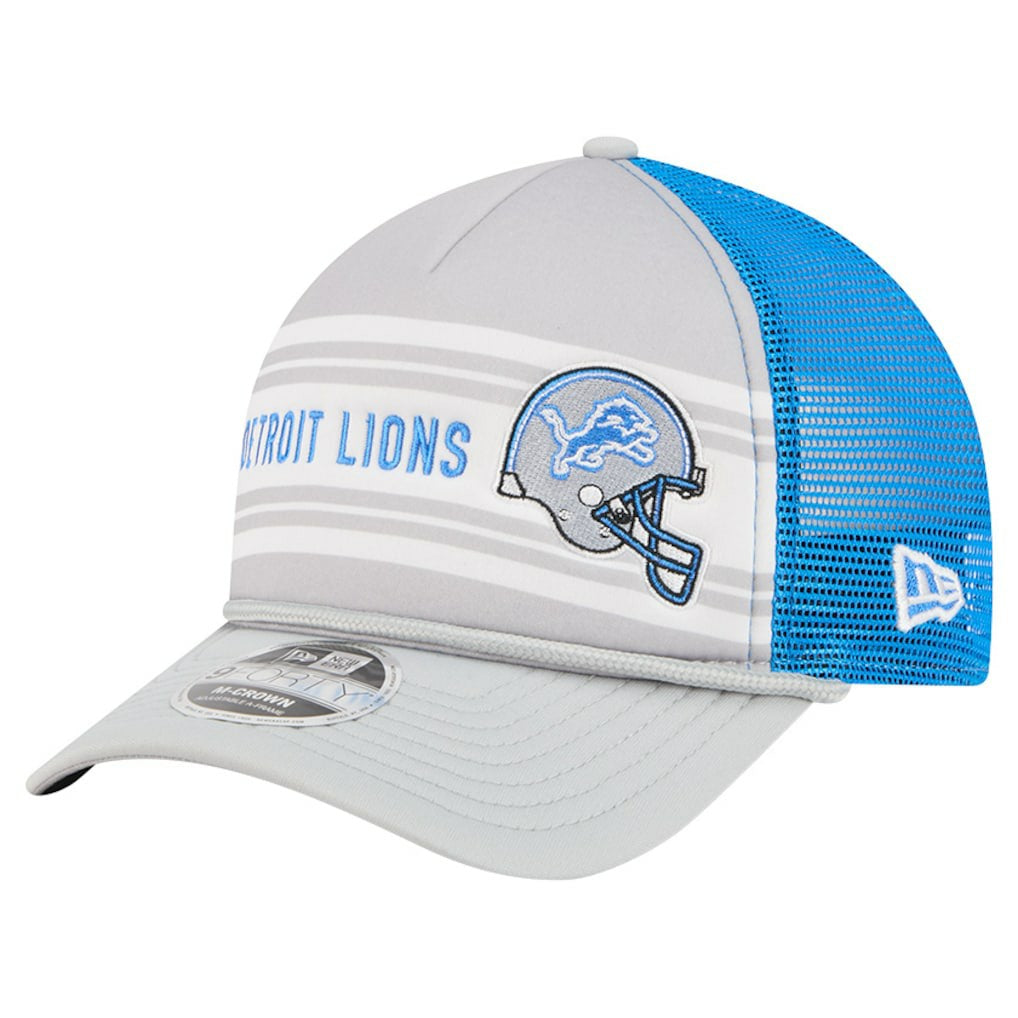 Detroit Lions New Era Linear A-Frame 9FORTY Adjustable Hat Gray