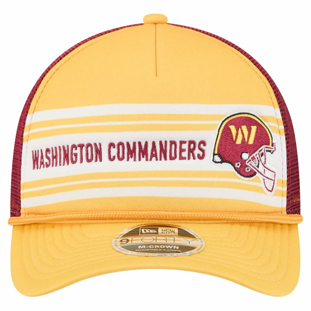 Washington Commanders New Era Linear A-Frame 9FORTY Adjustable Hat Gold