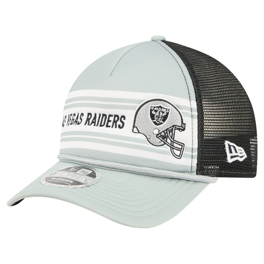 Las Vegas Raiders New Era Linear A-Frame 9FORTY Adjustable Hat Silver