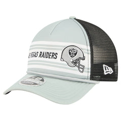 Las Vegas Raiders New Era Linear A-Frame 9FORTY Adjustable Hat Silver