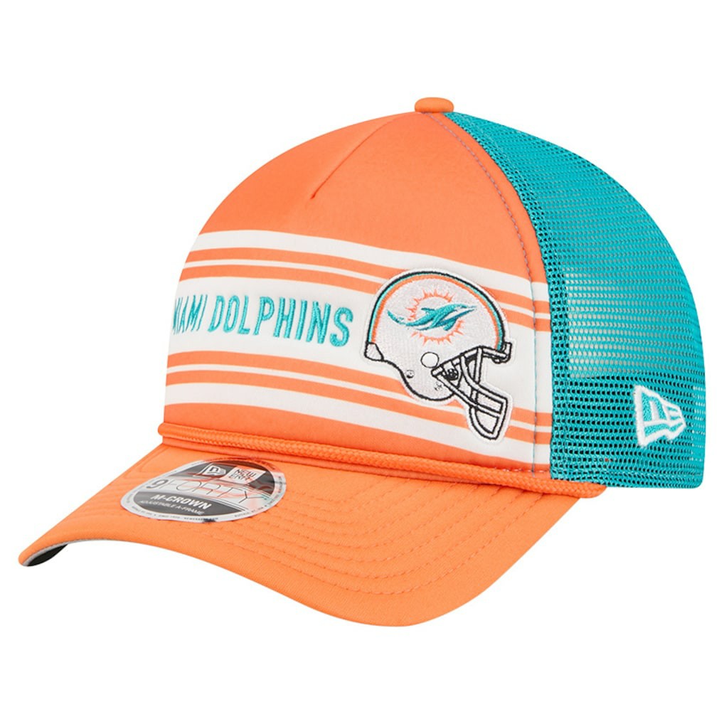 Miami Dolphins New Era Linear A-Frame 9FORTY Adjustable Hat Orange