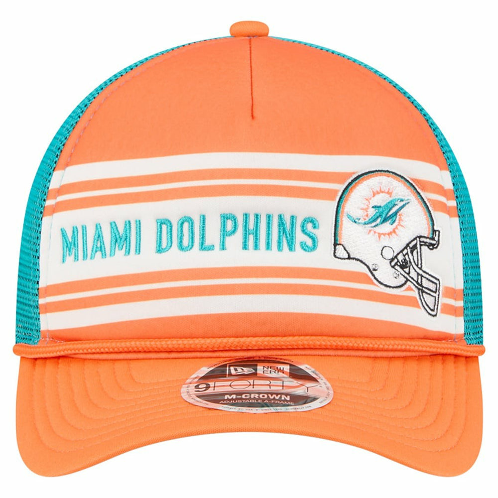 Miami Dolphins New Era Linear A-Frame 9FORTY Adjustable Hat Orange