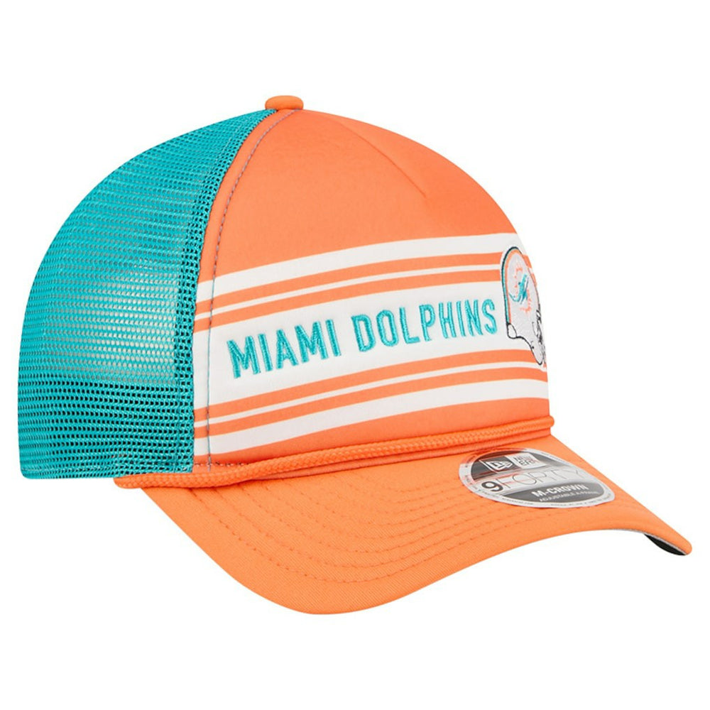 Miami Dolphins New Era Linear A-Frame 9FORTY Adjustable Hat Orange