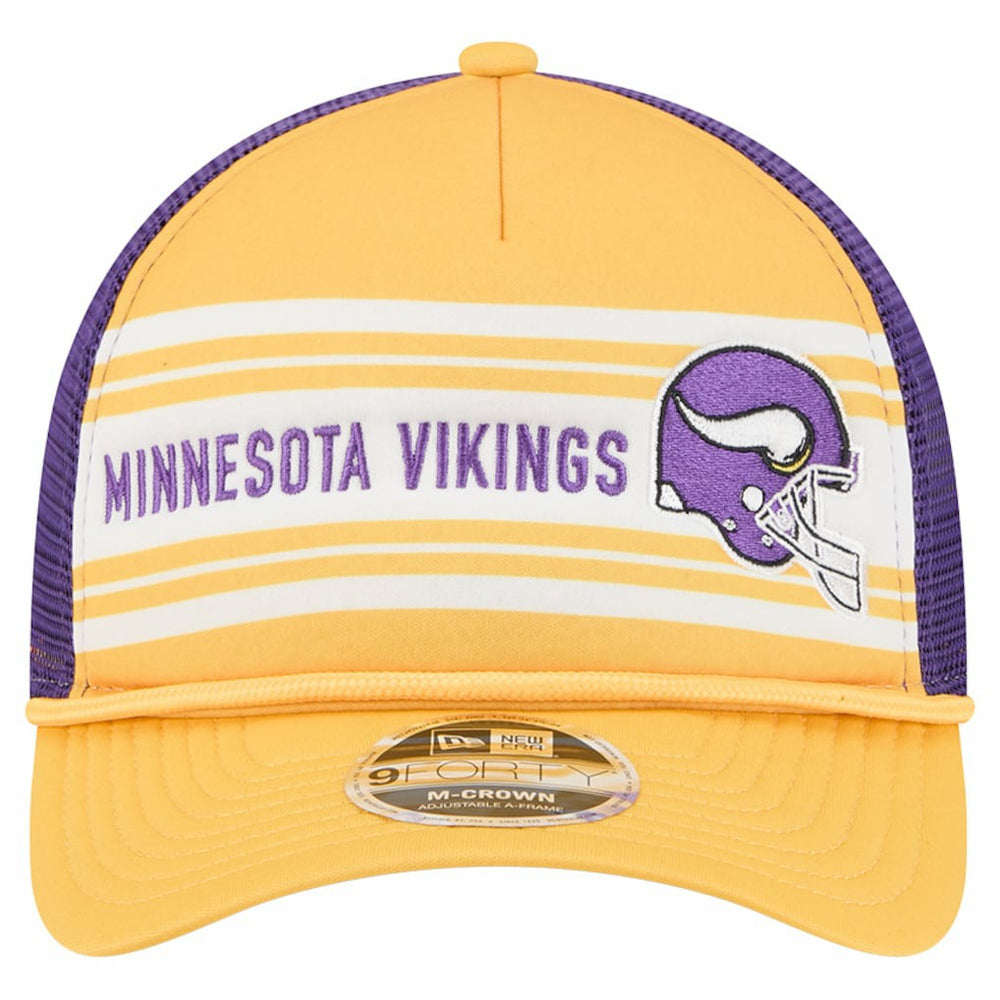 Minnesota Vikings New Era Linear A-Frame 9FORTY Adjustable Hat Gold