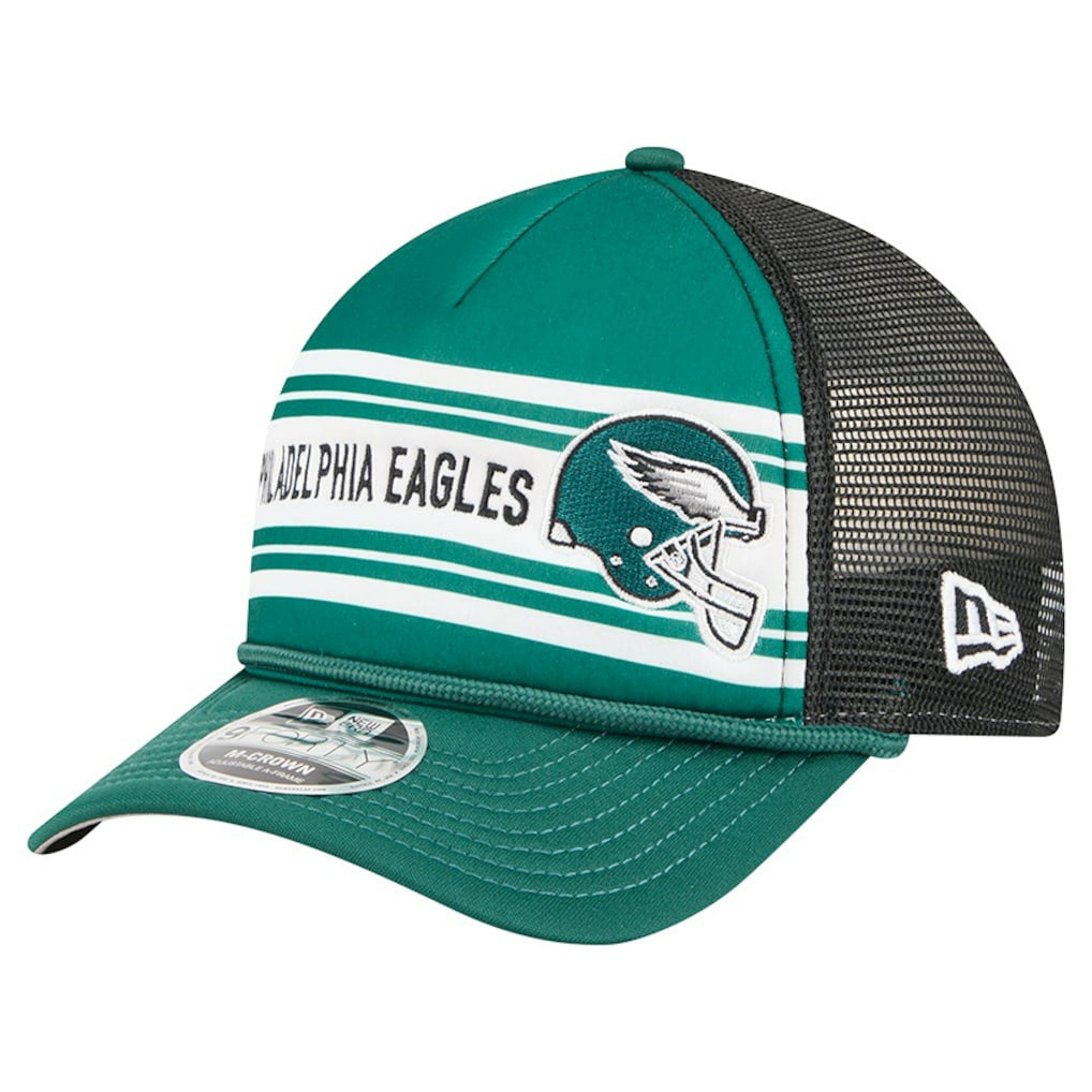 Philadelphia Eagles New Era Linear A-Frame 9FORTY Adjustable Hat Green