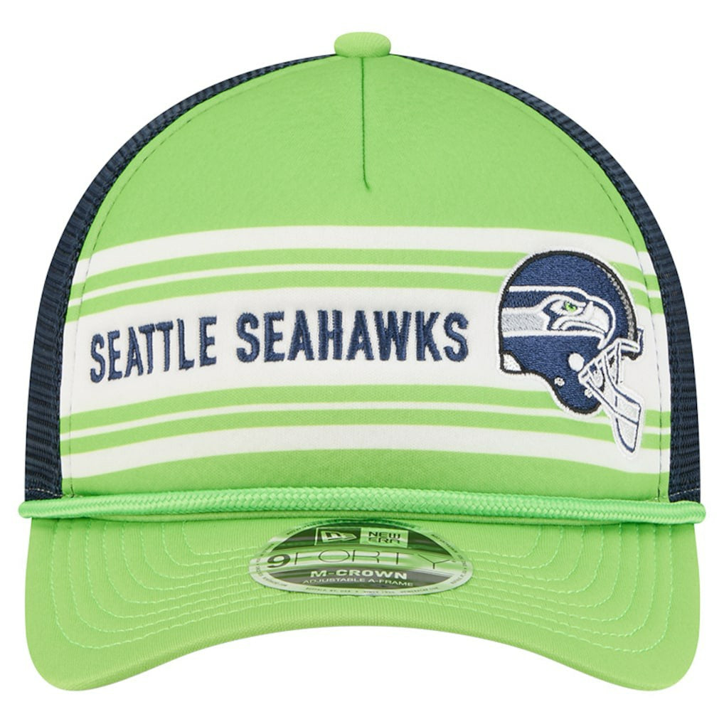 Seattle Seahawks New Era Linear A-Frame 9FORTY Adjustable Hat Neon Green