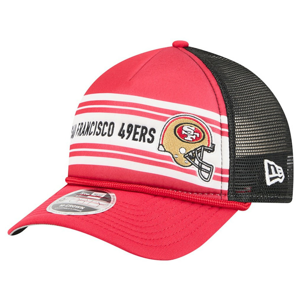 San Francisco 49ers New Era Linear A-Frame 9FORTY Adjustable Hat Red
