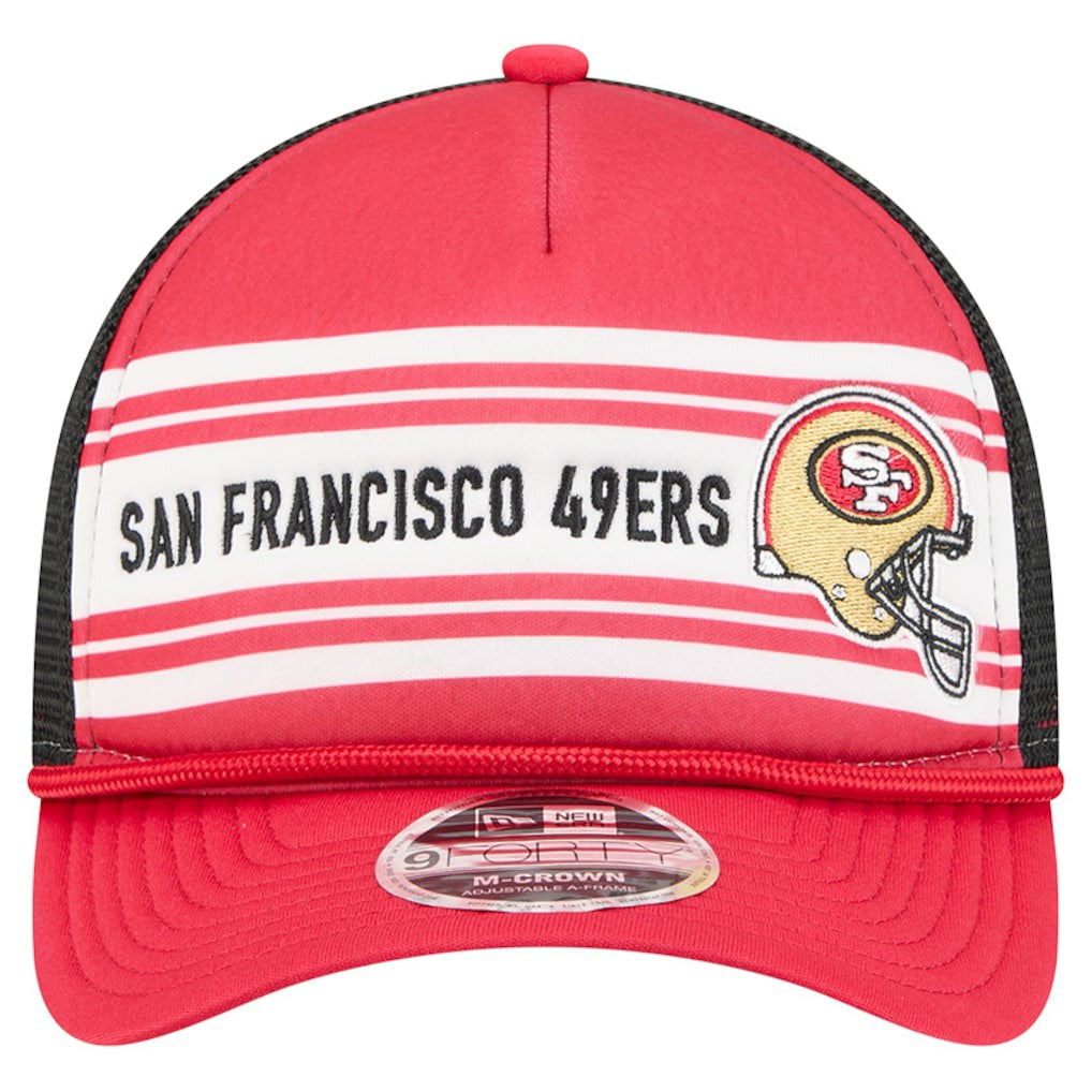 San Francisco 49ers New Era Linear A-Frame 9FORTY Adjustable Hat Red