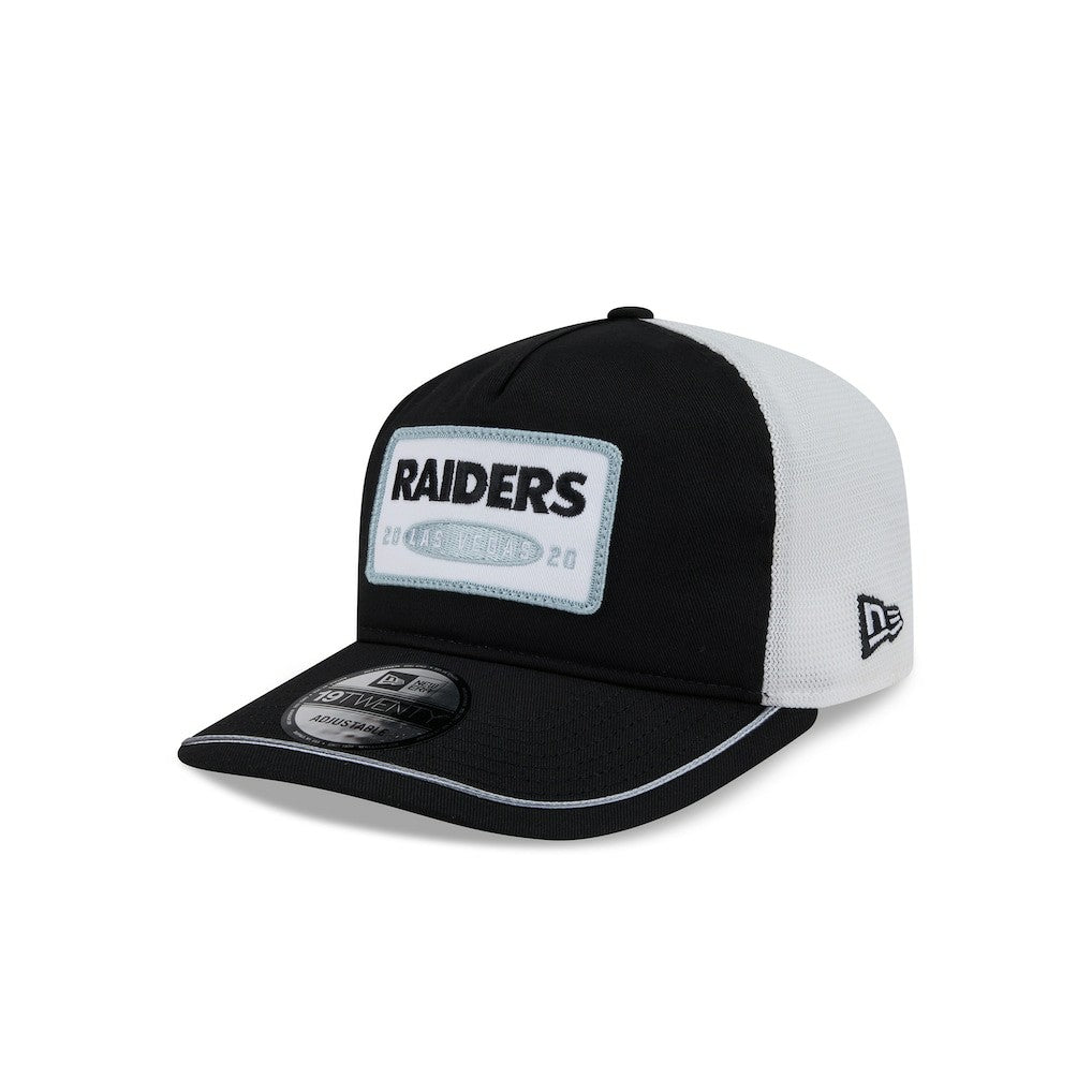 Las Vegas Raiders New Era Patch 19TWENTY Adjustable Hat Black/White