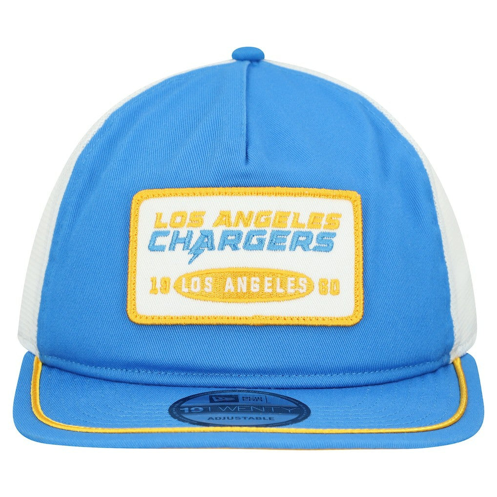 Los Angeles Chargers New Era Patch 19TWENTY Adjustable Hat Powder Blue/White