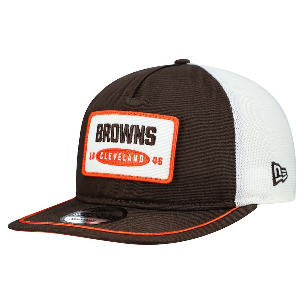 Cleveland Browns New Era Patch 19TWENTY Adjustable Hat Brown/White