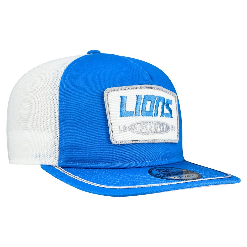 Detroit Lions New Era Patch 19TWENTY Adjustable Hat Blue/White