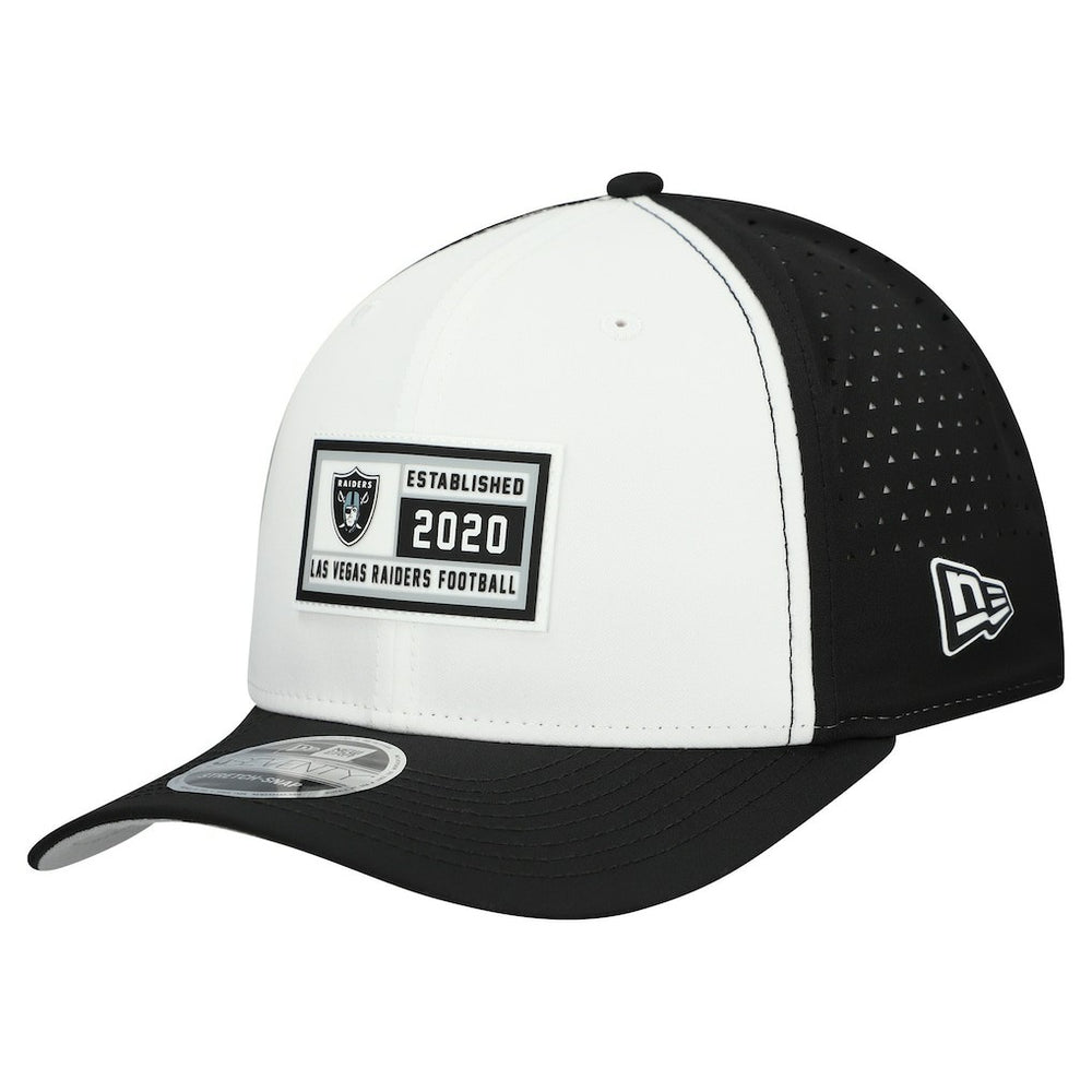 Las Vegas Raiders New Era Established Patch 9SEVENTY Adjustable Hat White/Black