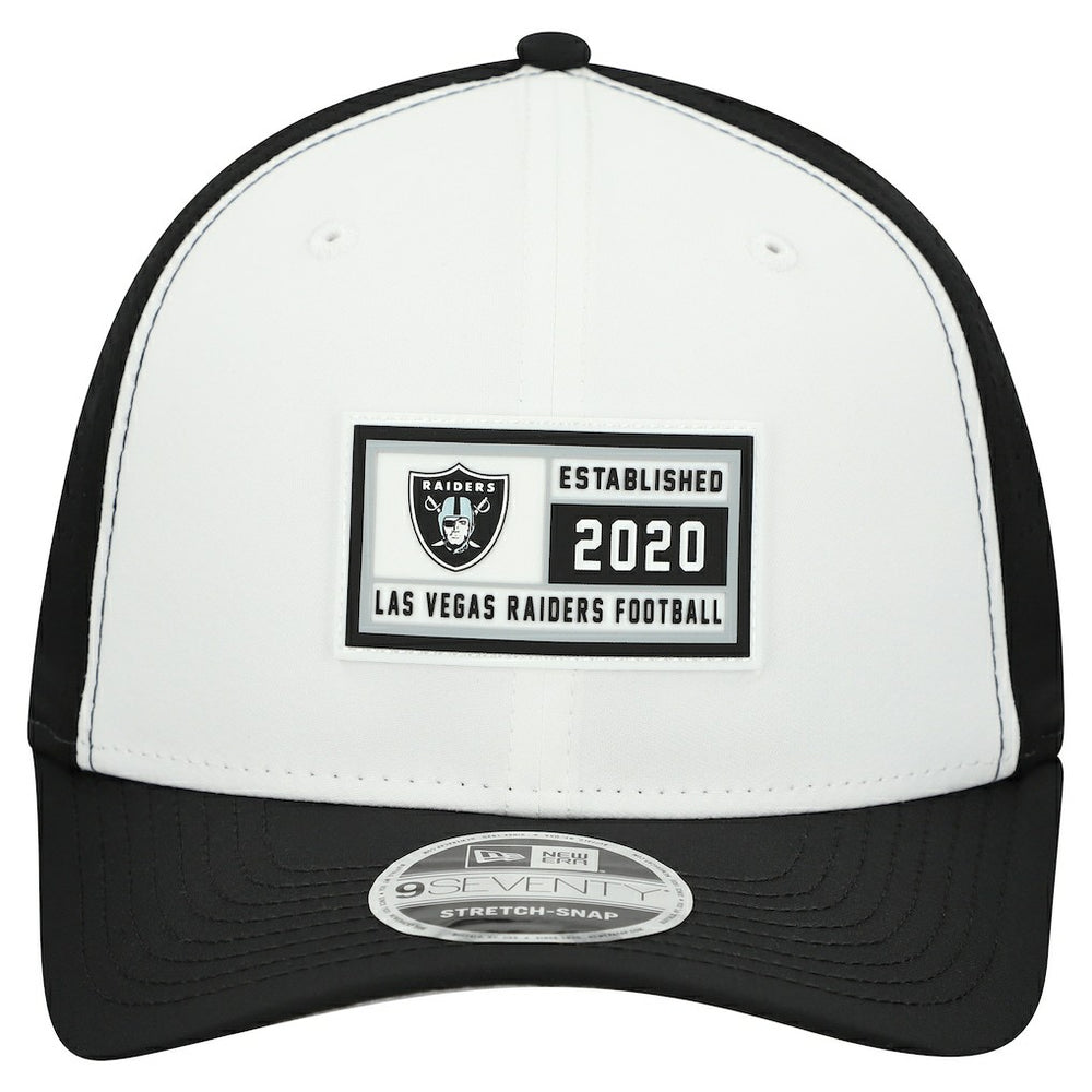 Las Vegas Raiders New Era Established Patch 9SEVENTY Adjustable Hat White/Black