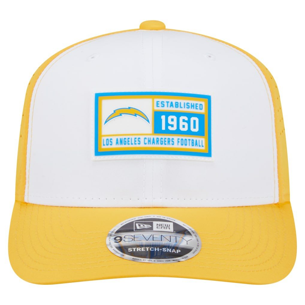 Los Angeles Chargers New Era Established Patch 9SEVENTY Adjustable Hat White/Gold