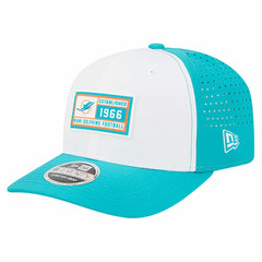 Miami Dolphins New Era Established Patch 9SEVENTY Adjustable Hat White/Aqua