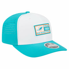 Miami Dolphins New Era Established Patch 9SEVENTY Adjustable Hat White/Aqua