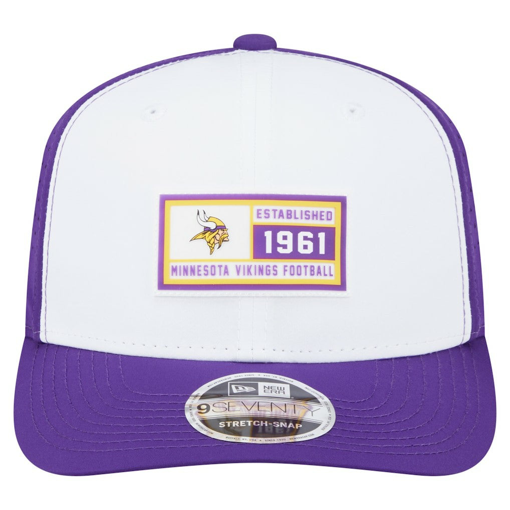 Minnesota Vikings New Era Established Patch 9SEVENTY Adjustable Hat White/Purple