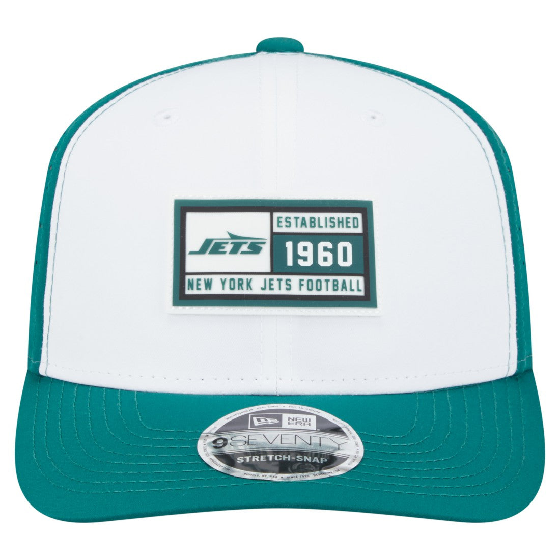 New York Jets New Era Established Patch 9SEVENTY Adjustable Hat White/Green