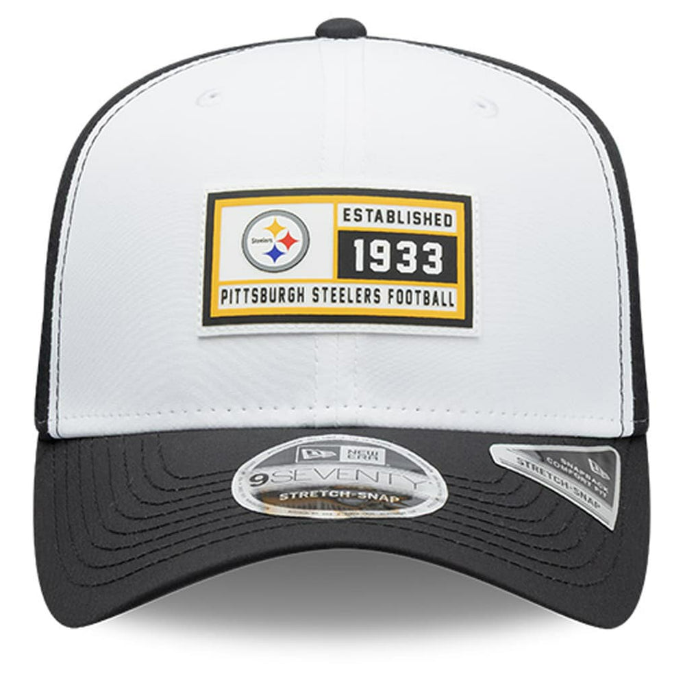 Pittsburgh Steelers New Era Established Patch 9SEVENTY Adjustable Hat White/Black