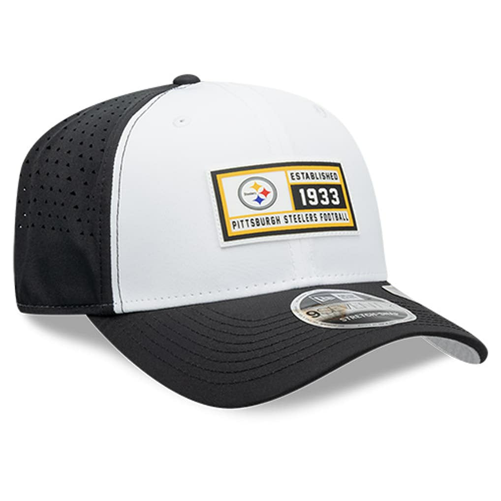 Pittsburgh Steelers New Era Established Patch 9SEVENTY Adjustable Hat White/Black