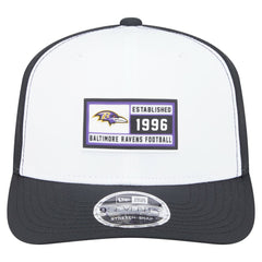 Baltimore Ravens New Era Established Patch 9SEVENTY Adjustable Hat White/Black