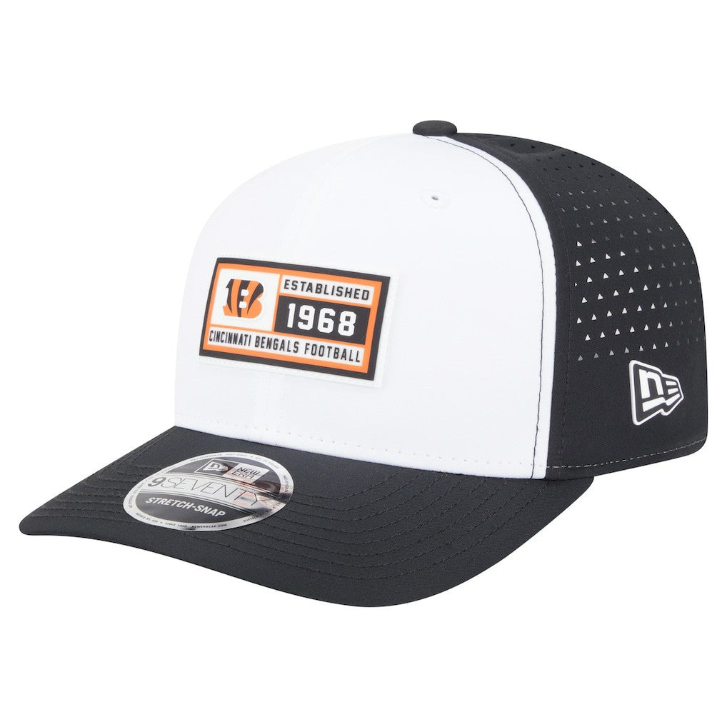 Cincinnati Bengals New Era Established Patch 9SEVENTY Adjustable Hat White/Black