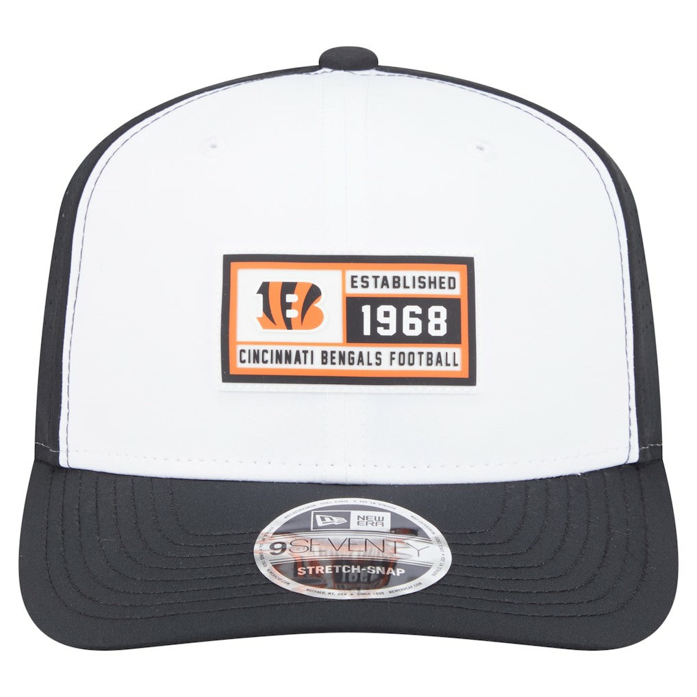 Cincinnati Bengals New Era Established Patch 9SEVENTY Adjustable Hat White/Black