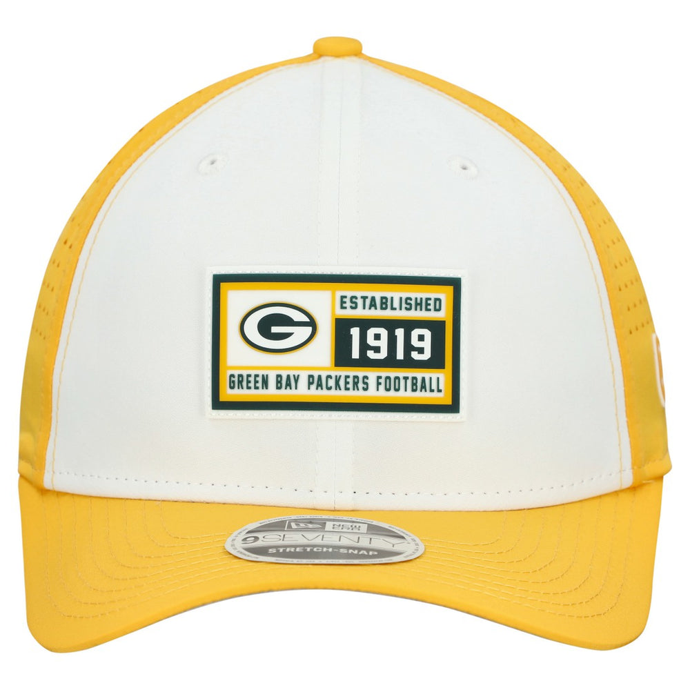 Green Bay Packers New Era Established Patch 9SEVENTY Adjustable Hat White/Gold