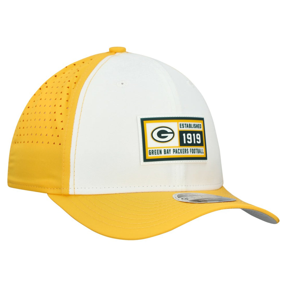 Green Bay Packers New Era Established Patch 9SEVENTY Adjustable Hat White/Gold