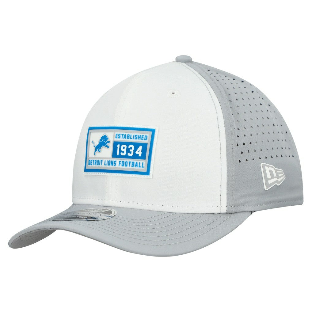Detroit Lions New Era Established Patch 9SEVENTY Adjustable Hat White/Silver
