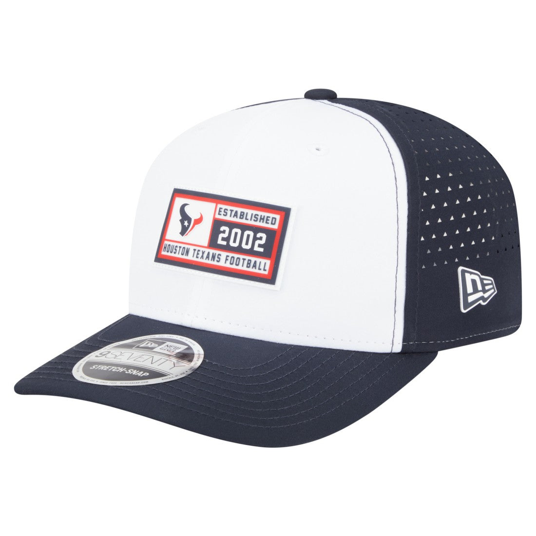 Houston Texans New Era Established Patch 9SEVENTY Adjustable Hat White/Navy