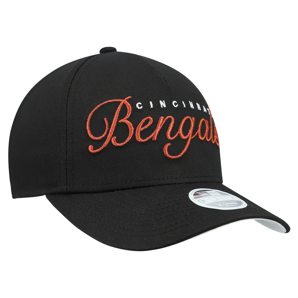 Cincinnati Bengals New Era Women's Metallic 9FORTY M-Crown A-Frame Adjustable Hat Black
