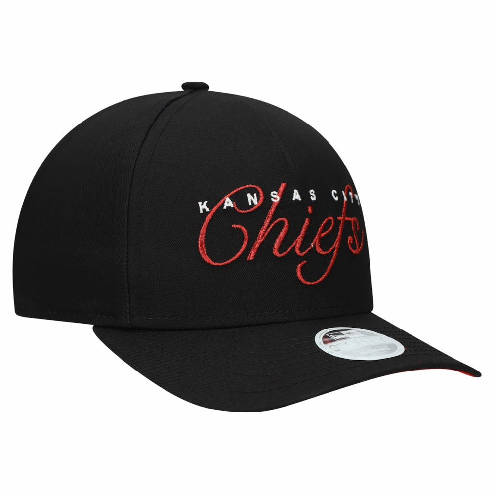 Kansas City Chiefs New Era Women's Metallic 9FORTY M-Crown A-Frame Adjustable Hat Black