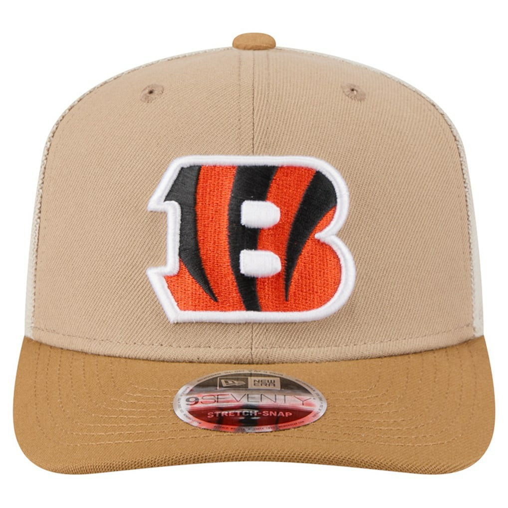 Cincinnati Bengals New Era Two-Tone Trucker 9SEVENTY Adjustable Hat Light Beige