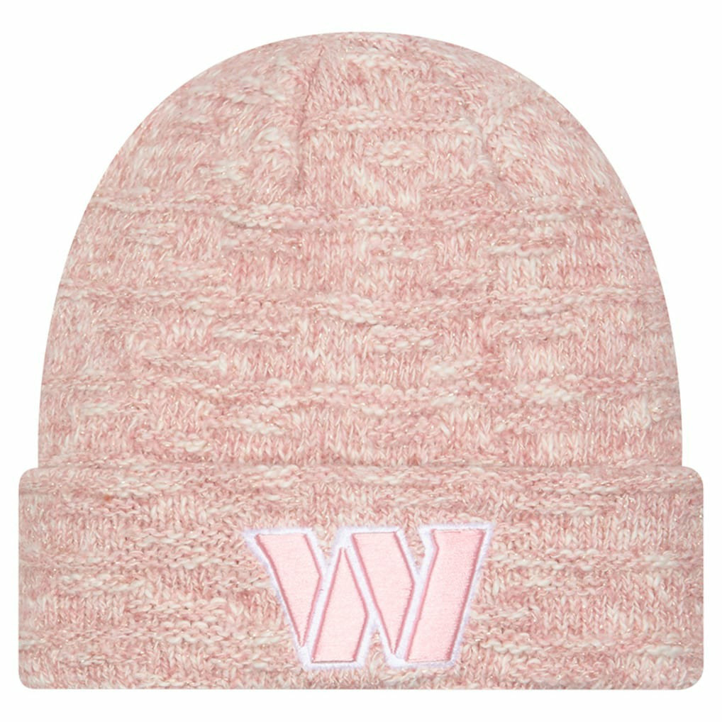 Washington Commanders New Era Women's Metallic Cuffed Knit Hat Pink