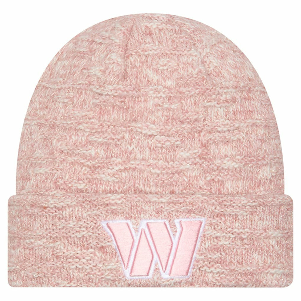Washington Commanders New Era Women's Metallic Cuffed Knit Hat Pink