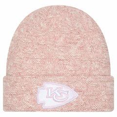 Kansas City Chiefs New Era Women's Metallic Cuffed Knit Hat Pink