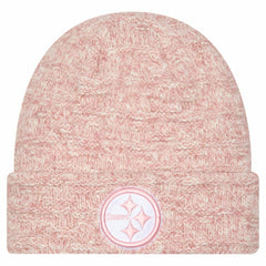 Pittsburgh Steelers New Era Women's Metallic Cuffed Knit Hat Pink