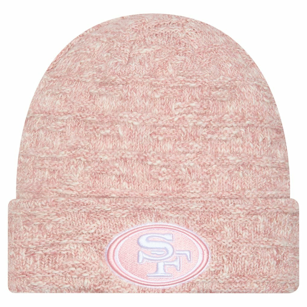 San Francisco 49ers New Era Women's Metallic Cuffed Knit Hat Pink