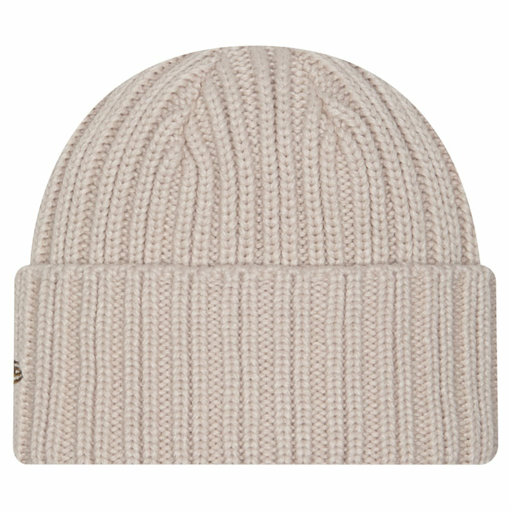 Kansas City Chiefs New Era Logo Applique Cuffed Knit Hat Light Beige