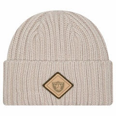 Las Vegas Raiders New Era Logo Applique Cuffed Knit Hat Light Beige