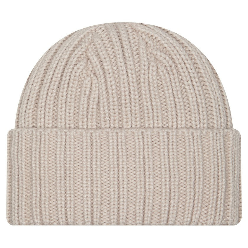 New York Jets New Era Logo Applique Cuffed Knit Hat Light Beige