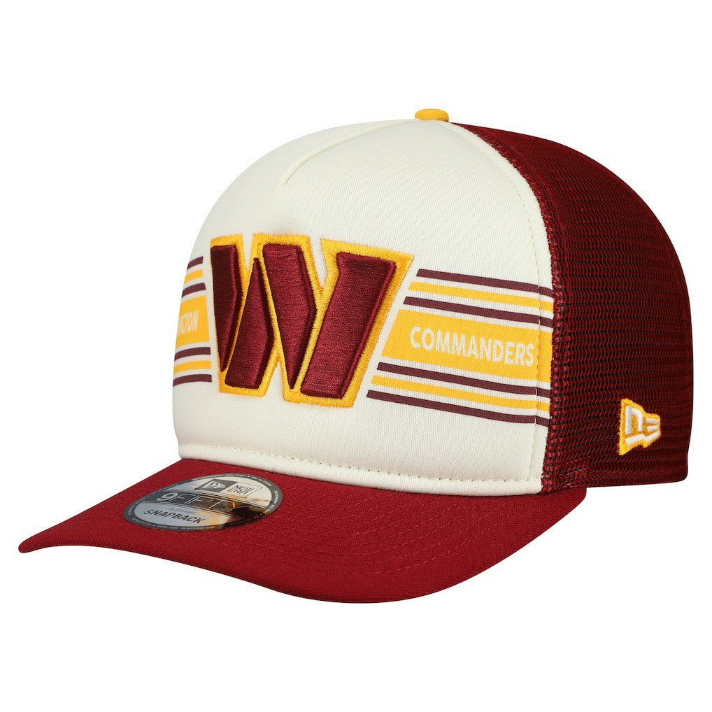 Washington Commanders New Era Banner A-Frame 9FIFTY Snapback Hat Cream/Burgundy