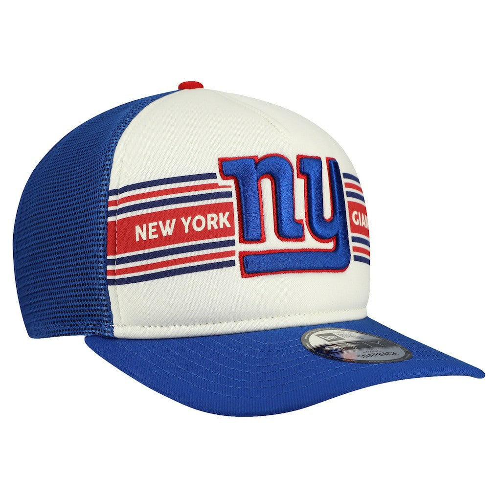 New York Giants New Era Banner A-Frame 9FIFTY Snapback Hat Cream/Royal