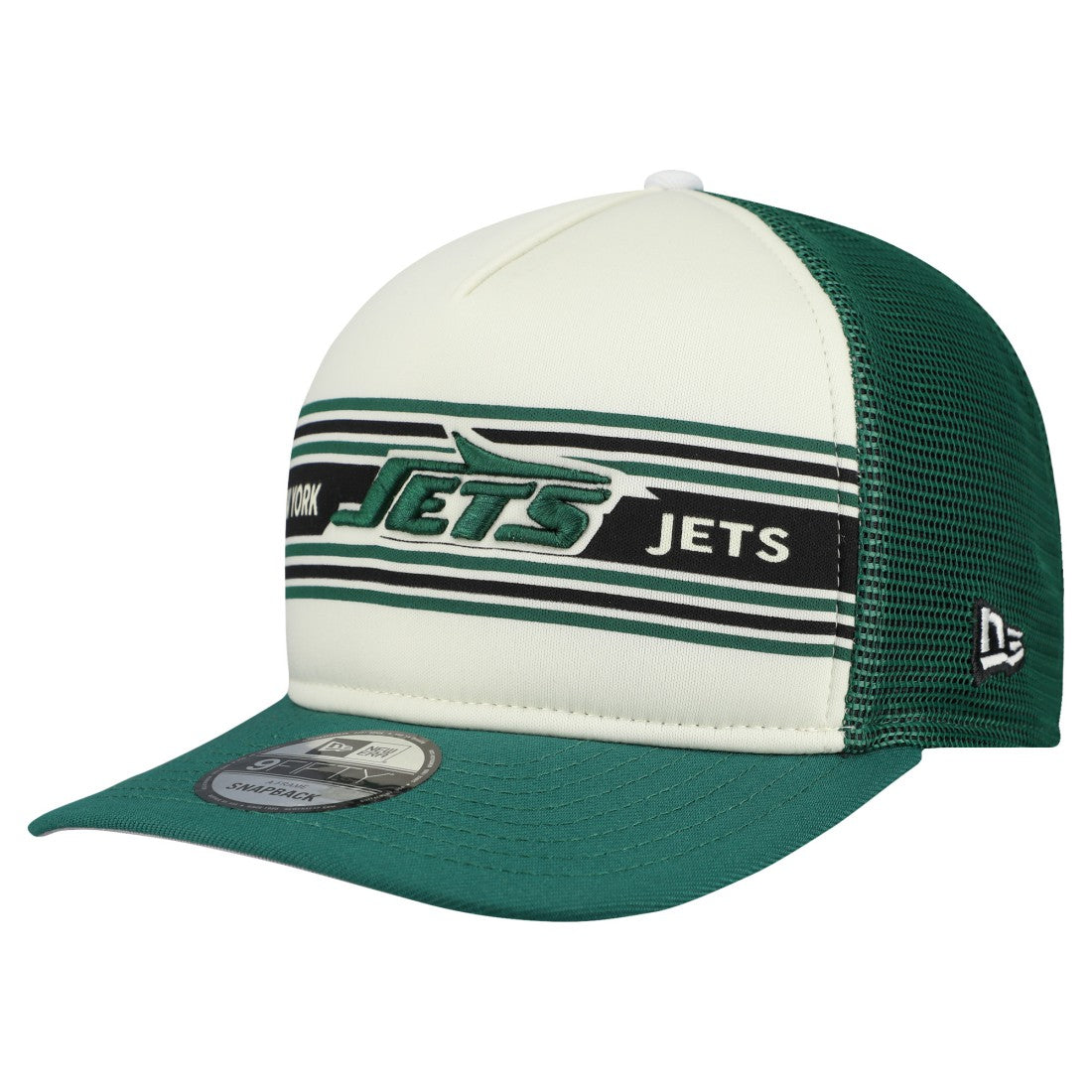 New York Jets New Era Banner A-Frame 9FIFTY Snapback Hat Cream/Green